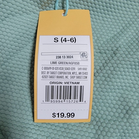 Kona Sol Scalloped Pique High Waist Bikini Bottoms Small Green - Picture 7 of 7